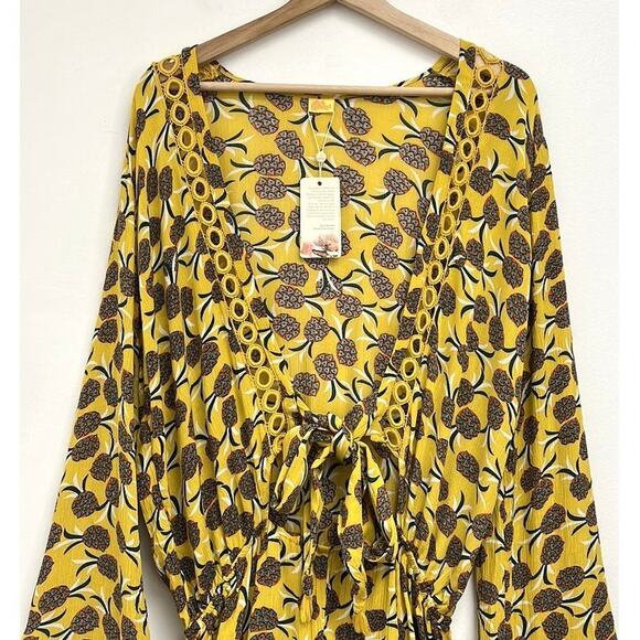 Agua Bendita Larissa Sunny Spring Romper Tropical Resort Swim Cover-Up - Large - Picture 3 of 16